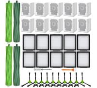 APZOVO Ricambio per iRobot Roomba i7 i7+ i1 i1+ i2 i2+ i3 i3+ i4 i4+ i6 i6+ i8 i8+ E5 E6 E7 J7 J7, per Combo i5 i5+ J5 J5+ J6 J6+, 4 Spazzole in Gomma, 10 Filtro, 10 Sacchetto, 6 Spazzola Laterale