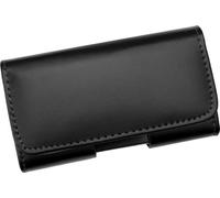 AQ Mobile Custodia Orizzontale con Clip per Cintura - Taglia XXL (dentro: 160 x 80 x 12 mm) per Cellulare/Smartphone, Pelle, nero, magnetica