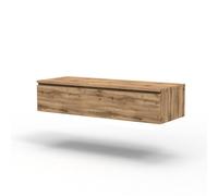 AQA DESIGN accessori casa base con top 1 cassetto, base sospesa in melaminico antigraffio colore quercia, top in melaminico antigraffio colore - Quercia - 120x45x27 cm