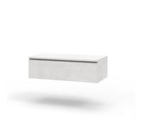 AQA DESIGN accessori casa base con top 1 cassetto, nr1 cassetto con scorrimento e chiusura soft close, maniglia a gola, Made in Italy - Bianco - 90x45x27 cm