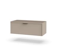 AQA DESIGN accessori casa base con top 1 cestone, frontale in MDF, finitura tortora opaco, top di copertura, nr1 cassetto con scorrimento e chiusura - Tortora - 100x45x37 cm