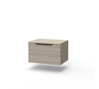 AQA DESIGN accessori casa base con top 1 cestone, frontale in MDF, finitura tortora opaco, top di copertura, nr1 cassetto con scorrimento e chiusura - Tortora - 60x45x37 cm