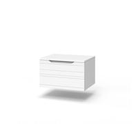 AQA DESIGN accessori casa base con top 1 cestone, top di copertura, nr1 cassetto con scorrimento e chiusura soft close, maniglia a gola, utilizzabile - Bianco - 80x45x37 cm