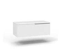 AQA DESIGN accessori casa base con top 1 cestone, top di copertura, nr1 cassetto con scorrimento e chiusura soft close, maniglia a gola pantografata - Bianco - 100x45x37 cm