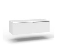 AQA DESIGN accessori casa base con top 1 cestone, top di copertura, nr1 cassetto con scorrimento e chiusura soft close, maniglia a gola pantografata - Bianco - 120x45x37 cm