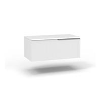 AQA DESIGN accessori casa base con top 1 cestone, top di copertura, nr1 cassetto con scorrimento e chiusura soft close, maniglia a gola pantografata - Bianco - 90x45x37 cm