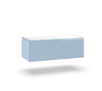 Aqa Design accessori casa base portalavabo 1 cestone, frontale in MDF cannettato, finitura azzurro tiffany, nr1 cassetto con scorrimento e chiusura - Azzurro - 100x45x35 cm