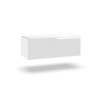 Aqa Design accessori casa base portalavabo 1 cestone, nr1 cassetto con scorrimento e chiusura soft close, maniglia a gola pantografata, Made in Italy - Bianco - 100x45x35 cm