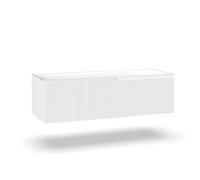 Aqa Design accessori casa base portalavabo 1 cestone, nr1 cassetto con scorrimento e chiusura soft close, maniglia a gola pantografata, Made in Italy - Bianco - 120x45x35 cm