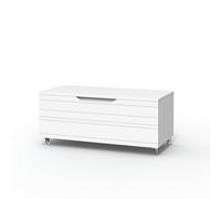 AQA DESIGN accessori casa cassettiera, nr1 cassetto con scorrimento e chiusura soft close, maniglia a gola, Made in Italy, salvaspazio - Bianco - 90x45x42 cm