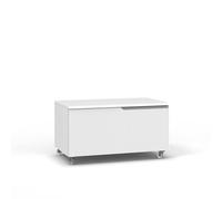 AQA DESIGN accessori casa cassettiera, nr1 cassetto con scorrimento e chiusura soft close, maniglia a gola pantografata, Made in Italy - Bianco - 80x45x42 cm