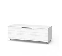 AQA DESIGN accessori casa cassettiera, nr1 cassetto con scorrimento e chiusura soft close, maniglia a gola, Made in Italy, salvaspazio - Bianco - 120x45x42 cm