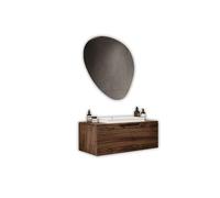 AQA DESIGN accessori casa composizione 3 pezzi bagno, base sospesa con frontali in MDF, finitura rovere rio, nr1 cassetto con scorrimento e chiusura - Rovere - 90x45x190 cm