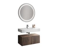 AQA DESIGN accessori casa composizione 3 pezzi bagno, nr2 staffe di supporto a scomparsa, in metallo zincato, nr1 base sospesa con frontali in MDF - Multicolore - 90x45x190 cm