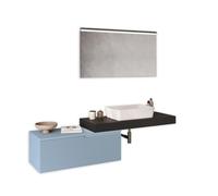 AQA DESIGN accessori casa composizione 4 pezzi bagno, top in mdf scatolato realizzato con tecnologia folding con superficie in pvc antigraffio colore - Multicolore - 190x45x190 cm