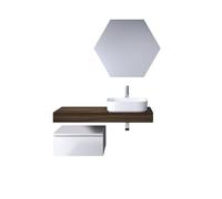 AQA DESIGN accessori casa composizione 4 pezzi bagno, top in mdf scatolato realizzato con tecnologia folding con superficie in pvc antigraffio colore - Multicolore - 120x45x190 cm