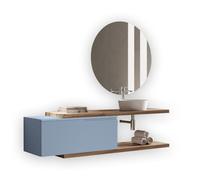 AQA DESIGN accessori casa composizione 5 pezzi bagno, nr4 staffe di supporto a scomparsa, in metallo zincato, lavabo in ceramica, nr1 base sospesa - Multicolore - 200x45x190 cm