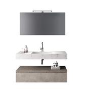 AQA DESIGN accessori casa composizione 5 pezzi bagno, top scatolato in hpl laminato, realizzato con tecnica folding antigraffio effetto marmo di - Multicolore - 90x45x190 cm