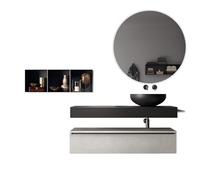 AQA DESIGN accessori casa composizione 6 pezzi bagno, top in mdf scatolato realizzato con tecnologia folding con superficie in pvc antigraffio colore - Multicolore - 120x45x190 cm