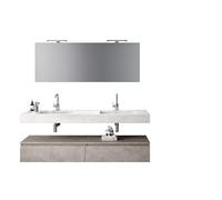 AQA DESIGN accessori casa composizione 7 pezzi bagno, top scatolato in hpl laminato, realizzato con tecnica folding antigraffio effetto marmo di - Multicolore - 180x45x190 cm