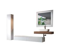 AQA DESIGN accessori casa composizione 8 pezzi bagno, top in mdf scatolato realizzato con tecnologia folding con superficie in pvc antigraffio colore - Multicolore - 275x45x190 cm