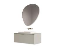 AQA DESIGN accessori casa composizione bagno, base sospesa con frontali in MDF, finitura tortora opaco, nr1 cassetto con scorrimento e chiusura soft - Tortora - 90x45x190 cm