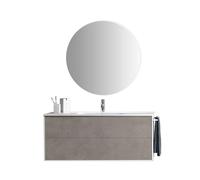 AQA DESIGN accessori casa composizione bagno, superficie antigraffio, nr2 cassetti con apertura push a estrazione totale, colore avana pietra, nr1 - Avana - 121x46,5x190 cm