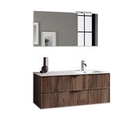 AQA DESIGN accessori casa composizione vasca bagno, base sospesa con frontali in MDF, finitura rovere rio, nr2 cassetti con scorrimento e chiusura - Rovere - 121x46,5x190 cm