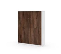 AQA DESIGN accessori casa credenza alta, nr4 ante in MDF cannettato, colore rovere rio, apertura push, nr 3 ripiani interni L111 P33, Made in Italy - Multicolore - 115x38x150 cm