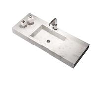 AQA DESIGN accessori casa top vasca integrata, completamente realizzato in hpl laminato, vasca in acciaio rivestita, Made in Italy - Bianco - 120x45x12 cm