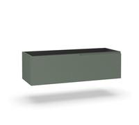 Aqa Design base portalavabo 1 cestone, sotto lavabo da bagno frontale in MDF cannettato, mobile sottolavabo, nr1 cassetto con scorrimento e chiusura soft - Verde - 120x45x35 cm