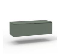 AQA DESIGN base portalavabo con top 1 cestone, sotto lavabo da bagno frontale in MDF cannettato, mobile sottolavabo top di copertura, nr1 cassetto con scorrimento e - Verde - 120x45x37 cm