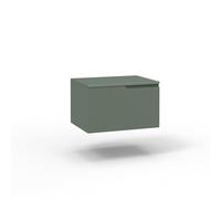 AQA DESIGN base portalavabo con top 1 cestone, sotto lavabo da bagno frontale in MDF cannettato, mobile sottolavabo, top di copertura, nr1 cassetto con scorrimento e - Verde - 60x45x37 cm
