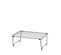 AQA DESIGN organizer casa alzatina, Alzatina BIK, completamente realizzato in metallo verniciato, salvaspazio, montaggio a muro - Nero - 42x29x16 cm