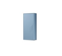 AQA DESIGN pensile bagno, mobile bagno sospeso completamente realizzato in MDF e PET, pensile bagno sospeso reversibile dxsx, manigia in alluminio - Azzurro - 35x18x78,2 cm
