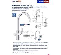 AQA DRINK PURE2.0 BWT-GROHE completo di accessori per allaccio e cartuccia PURE