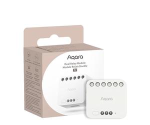 Aqara Modulo Doppio Relè T2, Richiede il HUB Aqara Zigbee 3.0, Per Porte Garage e Riscaldamenti, Interruttore per Tende a Rullo e per Luci, Supporta HomeKit, Google Home e Alexa, Matter over Bridge