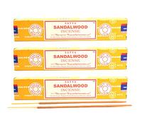 Aqasha Satya Sandalwood - 36 bacchette da 20 cm, durata 40 minuti Set di bastoncini per affumicatura, legno di sandalo e masala, miscela indiana di spezie, incense