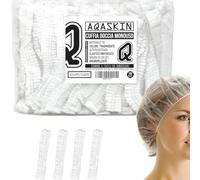 AQASKIN | 100 Cuffie Doccia Monouso - IMBUSTATE SINGOLATMENTE - Ø50CM - cuffie monouso in PE, Cuffiette da Doccia - ideali per doccia di Hotel, Spa, Parrucchiere (Ø50CM - 100 pz)