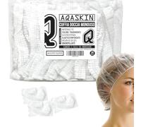 AQASKIN | 1000 Cuffie Doccia Monouso - IMBUSTATE SINGOLATMENTE - Ø50CM - Cuffie monouso in PE, Cuffiette da Doccia - Ideali per Doccia di Hotel, Spa, Parrucchiere