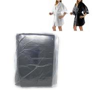 AQASKIN [20 pz Kimono Monouso Estetista in TNT 30gr/m2 - SCONTI QUANTITà - Confezionati singolarmente - Dimensioni 100x140cm - Tasca e Cinturino (Quantità 20 pz, Nero)