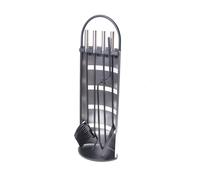 Aqbau Attrezzi da Camino 4 tlg. Set Acciaio Inox Accessori per Posate