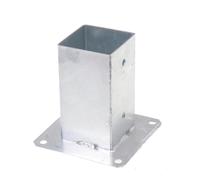 Aqbau® Boccola a vite 80x80 mm, supporto per pali, porta palo, base per pali con piastra di ancoraggio, boccola a vite per pali in legno quadrato in acciaio, zincato a fuoco