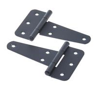 Aqbau Cerniere a croce per porta, con chiusura a T, inclinate, 2 pezzi, 75 x 85 x 10 mm, in acciaio verniciato a polvere, colore nero