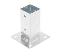 Aqbau® Manicotto avvitabile 60 x 60 mm, supporto per pali quadrati, pali in legno, palo a palo, manicotto con piastra di tassello, manicotto inferiore con piastra di ancoraggio