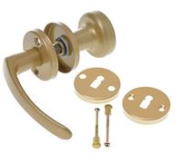 Aqbau? Maniglia per porta con manopola e rosetta BB | Pomello per porta | Pomello per porta | Pomello (oro)