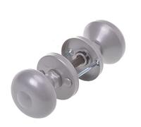 Aqbau Pomello per porta con rosetta, rotondo, in due pezzi, argento, maniglia rotonda per porte interne ed esterne, in alluminio verniciato a polvere