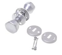 Aqbau® Pomello per porta girevole con rosetta BB | Pomello per porta | Set completo di pomelli per porta con bulloni e viti (argento)