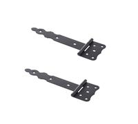 Aqbau® Set di 2 ganci a croce, cerniera per porta esterna, cerniere per porta da giardino, porte in legno (verniciato a polvere), 250 mm