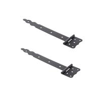 Aqbau® Set di 2 ganci a croce, cerniera per porta esterna, cerniere per porta da giardino, porte in legno (verniciato a polvere), 300 mm